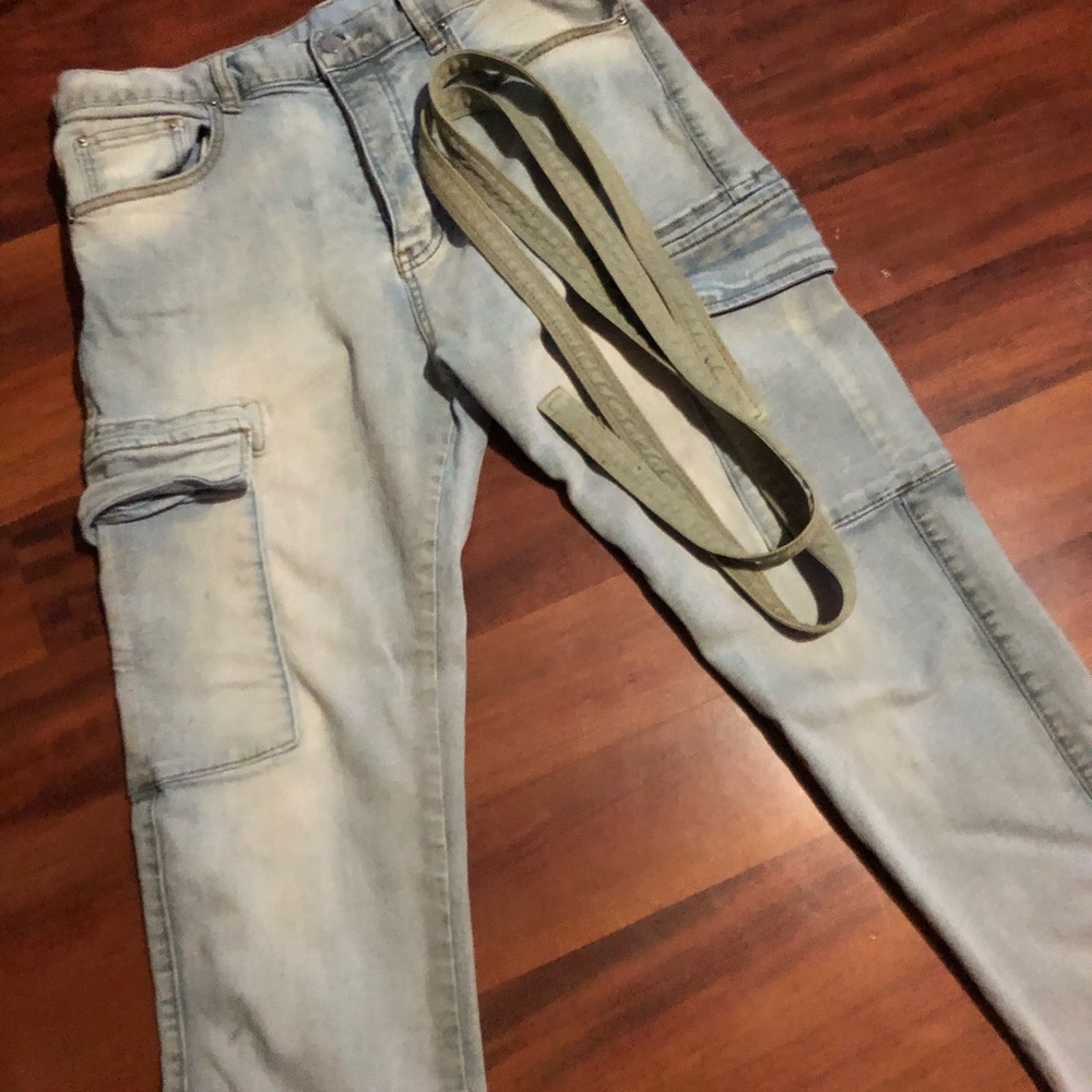 MNML Size 32 Denim Cargo Joggers